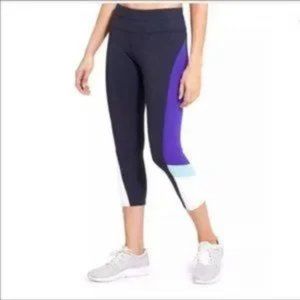ATHLETA Blue Purple Color Block Sonar Capri Legging
